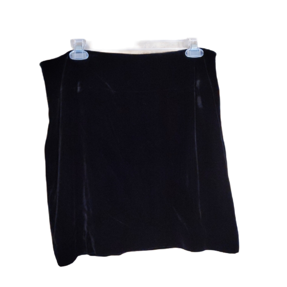 INC petite black velvet skirt